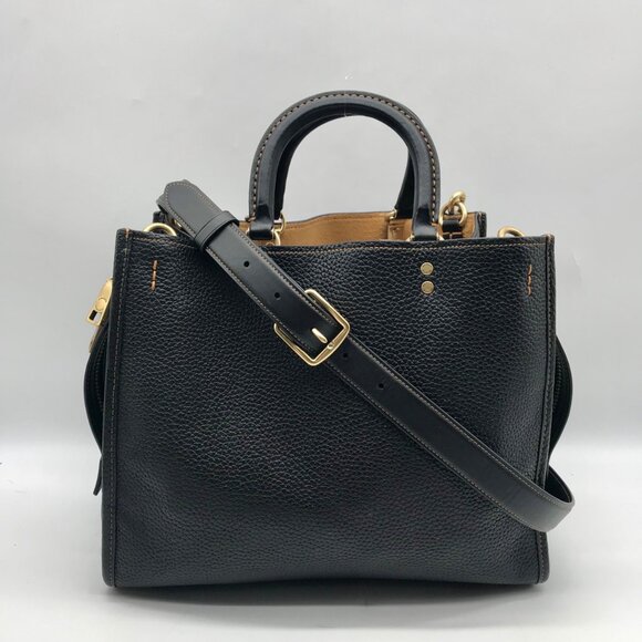 Coach Black Pebbled Leather Rouge Handbag CD940 - Picture 2 of 11